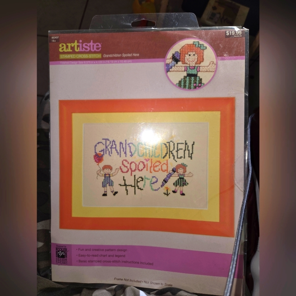 Artiste Cross Stitch Kit - Grandchildren Spoiled Here NWOT